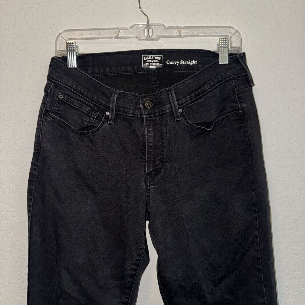 Levis Jeans Women's 10S W30 x L30 Black Denim Cotton 5-Pocket Curvy Straight Leg